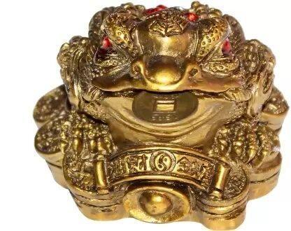 Vastu / Feng Shui / Three Legged Frog With Coin For Health, Wealth And Happiness | Decorative Showpiece for Home decor - 7 cm